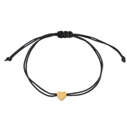 Náramek shamballa srdce z nerezové oceli, barva 2 černá zlatá