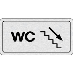 B2B Partner Nalepovací cedulka na dveře - WC doprava po schodech dolů