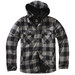 Bunda LUMBER s kožíškem a kapucí ŠEDO/ČERNÁ vel. XXL