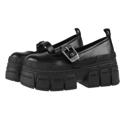 boty dámské BUFFALO - GOSPHER BALLERINA BUCKLE - BLK - 1620051-BLK