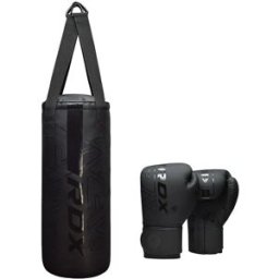 RDX Dětský boxovací pytel a rukavice F6 2FT Kara, matné černé