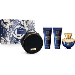 Versace Dylan Blue Pour Femme dárková kazeta parfémovaná voda 100 ml + tělové mléko 100 ml + sprchový gel 100 ml + kosmetická taška