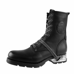 boty NEW ROCK - ITALI NEGRO, MOTOROCK NEGRO TACON - M.MR001-C11