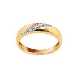 Neobyčejný prsten zdobený diamanty, 14K BSBR102