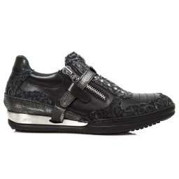 boty NEW ROCK - FLORAL DENIM NEGRO - M.HY031-S7