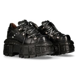 boty NEW ROCK - ITALI NEGRO - M.TANK120NSHLACE-S1
