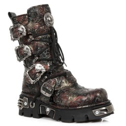 boty NEW ROCK - VINTAGE-2 FLOWER ROJO - M.391-S26
