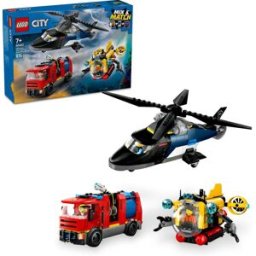 Lego City 60462 Remix: Helikoptéra, hasičský vůz a ponorka