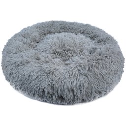 Pelíšek Ponchik s dlouhým plyšem šedý 50 cm