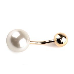 Brož / ozdobné zapínání / knoflík s perlami, barva 3 bílá zlatá