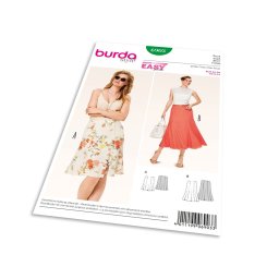 Střih Burda 6903 - Jednoduchá zvonová sukně, dlouhá letní sukně