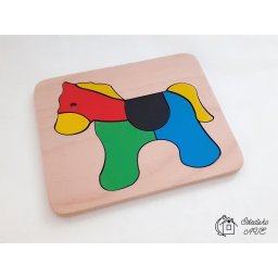 Dřevěné puzzle pro malé - KŮŇ