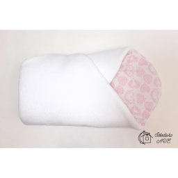 Rychlozavinovačka zimní - růžové srdíčka ornament, bílý peršan