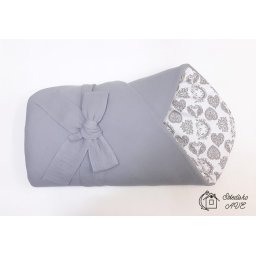 Rychlozavinovačka MUŠELÍN s mašlí - šedé srdce ornament