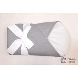 Rychlozavinovačka KLASIK s mašlí - bílé drobky na šedé