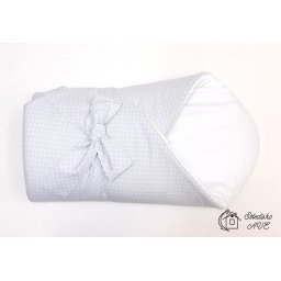 Rychlozavinovačka KLASIK s mašlí - bílé hvězdičky na šedé