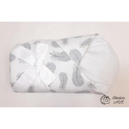 Rychlozavinovačka KLASIK s mašlí - šedé peříčka