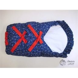 Zavinovačka se zavazováním - vzor MODROTISK typ A a červené mašle