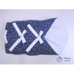 Zavinovačka se zavazováním bez volánku - vzor MODROTISK typ A a bílé mašle