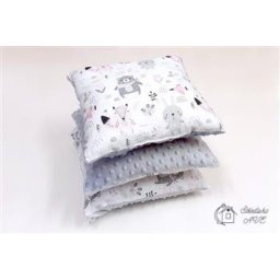 SET 6 ks polštářkový mantinel do postýlky MINKY - zvířátka růžové