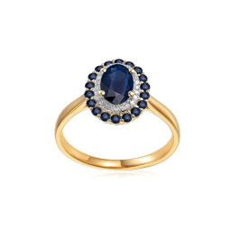 Elegantní safírový prsten 1,20 ct s brilianty IZBR959Z