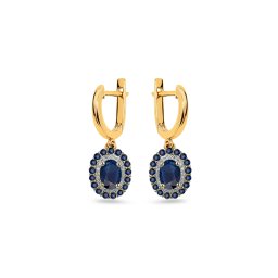 Safírové náušnice 1,60 ct s brilianty Luissa IZBR959ZN
