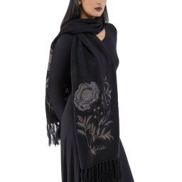 šála KILLSTAR - Ravens Rose - Black - KSRA012087
