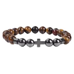 Gaira® Náramek Cross 3229, Materiál Tygří oko