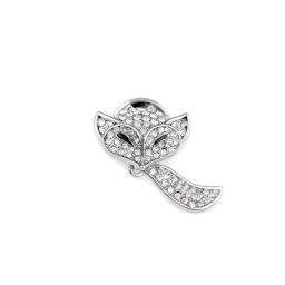 Brož s broušenými kamínky kočka, barva 3 crystal liška