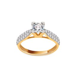 Zlatý zásnubní prsten se zirkony Kate IZ15930