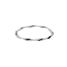 Obručový náramek s točeným profilem z bílého zlata, 14K IZ31580A