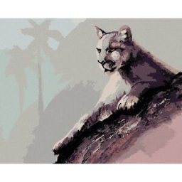 Zuty - Malování Podle Čísel - Ležící Puma (D. Rusty Rust), 80X100 Cm, Plátno+Rám