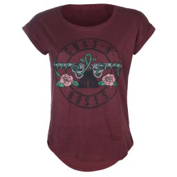 tričko dámské Guns N' Roses - Drawn Bullet Logo - Dark Red - 51986200