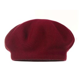Dámský pletený baret, barva 3 bordó