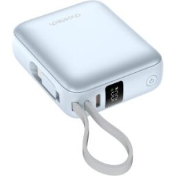 Choetech Mini 35W 10000mAh Power Bank with USB-C input/output Cable-- blue