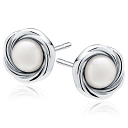 Lafira stříbrné náušnice Circle Pearl Z2116