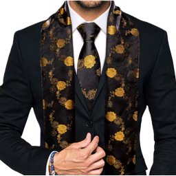 Manžetové knoflíčky s kravatou a šálou kvetinový vzor