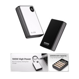 Výkonná powerbanka 20000 mAh s rychlonabíjením 100W a podporou USB-C + USB-A
