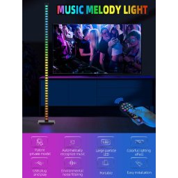 Barevné LED párty světlo EQUALIZER - zvukově senzitivní - 1,2m RGB světelná tyč