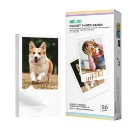 Premium fotopapír do přenosné tiskárny – Bílý samolepící foto papír (52.3×90 mm)
