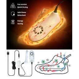 Elektrický vysoušeč do bot + rukavic přenosný s horkovzdušným ventilátorem 12W