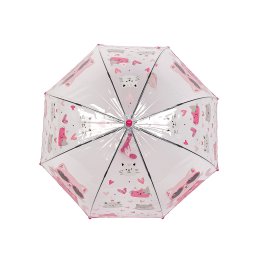 Dětský průhledný vystřelovací deštník kočka, barva 4 pink