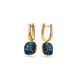 Topásové náušnice s černými brilianty 3,480 ct KU1687N