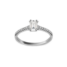Prsten s Emerald lab-grown diamantem Corinne, bílé zlato IZLG1483A