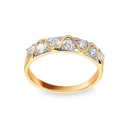 Prsten Alice s lab-grown diamanty, kombinované zlato 14K IZLG1496