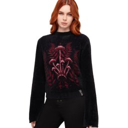 svetr dámský (top) KILLSTAR - Gravebloom - Black/Purple - KSRA014289