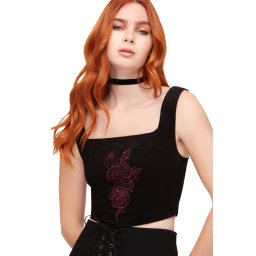 korzet dámský (top) KILLSTAR - Snakeheart - Black/Purple - KSRA014258