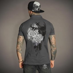 tričko pánské HYRAW - ROSES OF DEATH - Polo - 261PL02