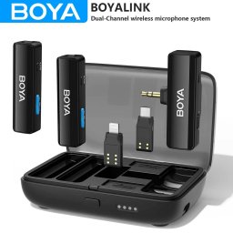 Multifunkční duální bezdrátový mikrofonní systém pro mobily (Lighting, USB-C, 3,5mm jack) - BOYALINK