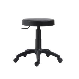 Pracovní stolička s čalouněným sedákem - černá koženka